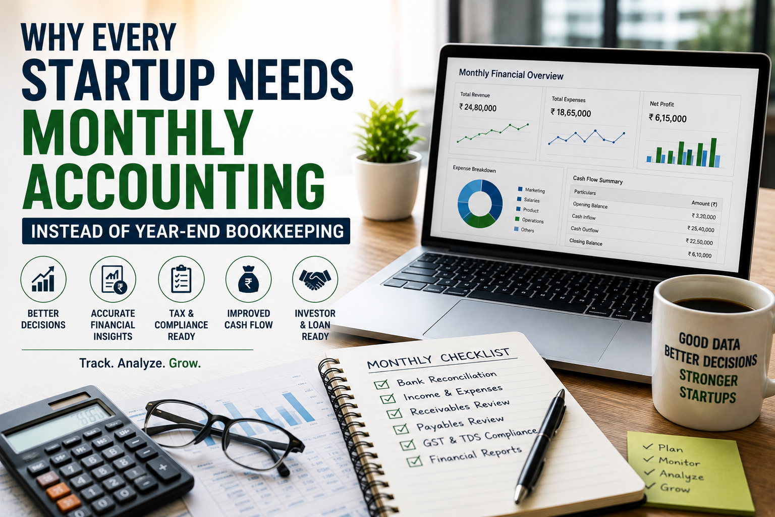 Why Every Startup Needs Monthly Accounting Instead of Year-End Bookkeeping